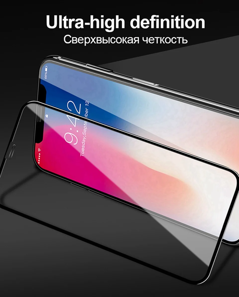 6D Protective Glass for iPhone X 6 Full Cover Screen Protector 5D iphone7 3D Tempered Glass for iPhone 8 X 6 6s 7 Plus XS Max XR (8)