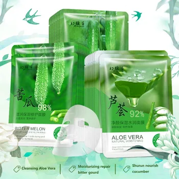 

10Pieces Natural Plant Extracts Hyaluronic Acid Facial Masks Moisturizing Oil Control Depth Replenishment Skin Care Face Mask