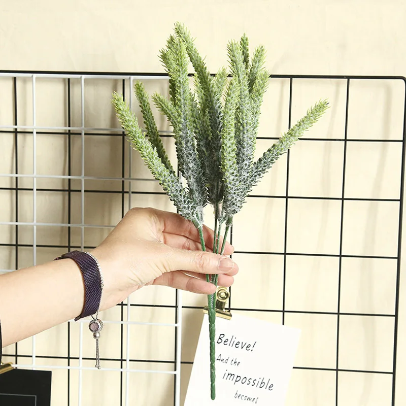 green 35 см пластиковые злаки трава искусственный цветок Лаванда DIY Искусственные цветы для Вазы Свадьба держа цветок стены завод поддельные цветы - Цвет: green