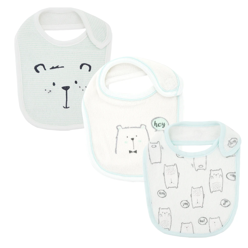 3PCS Fashion Cartoon Baby Bibs 0 3 6 12 24M Cotton Waterproof Infant Boys Girls Baby Bibs Bandana Baby Girl Stuff Bandana Bibs