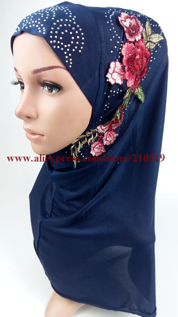 New Colorful Appliques MUSLIM One Piece HIJAB in Islamic Clothing From 