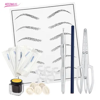 

Microblading Manual Pen Tebori Makeup Tattoo Kits Eyebrow Practice Pigment Set With Eyebrow Positioning Needle Blade Ink Ring