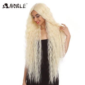 Noble Hair Synthetic Wig Lace Front Synthetic Wig Long Curly Ombre Blonde Wig 42 Inch 613 American Synthetic Lace Front Wig 3
