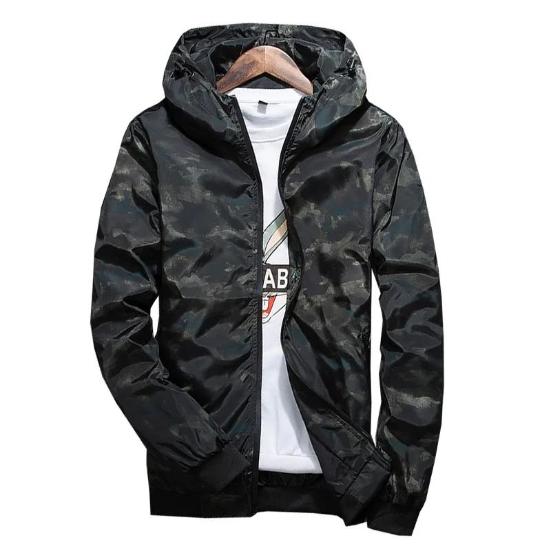 

High quality Spring Autumn Mens Casual Camouflage Hoodie Jacket Men Waterproof Clothes Men's Windbreaker Coat Male Outwear 4XL