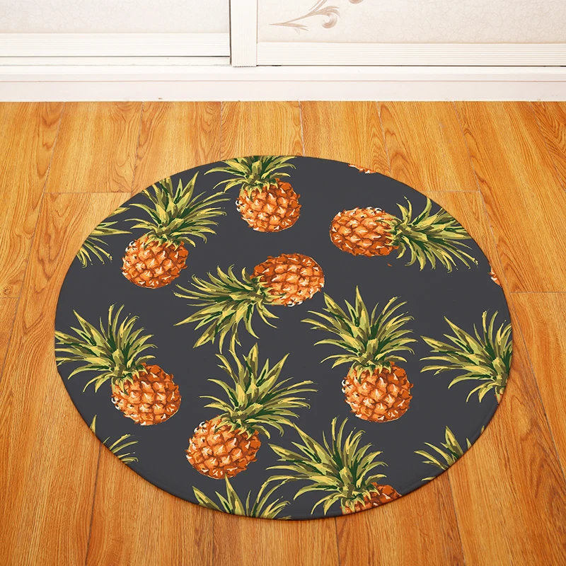 Pineapple Round Carpet Kids Play Tent Gym Rug Bedroom Living Room