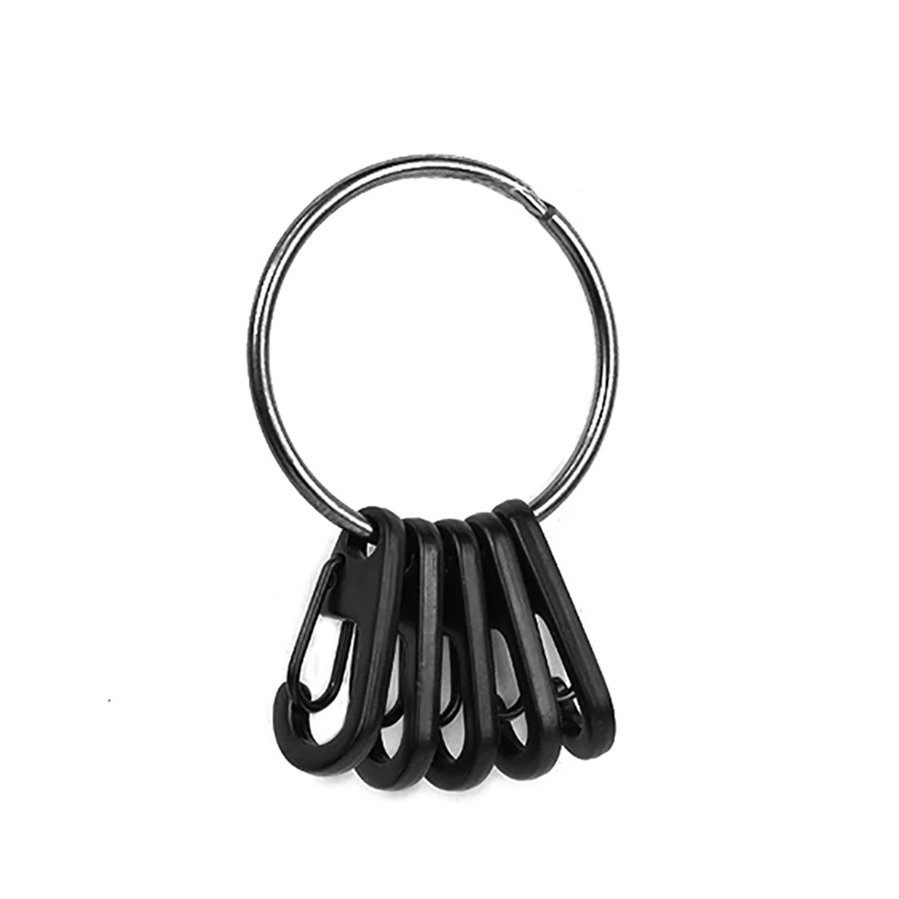 

Stainless Steel Carabiner Bottle Hook Keychain Buckle Hanging Padlock Release Keyring Camping Spring Snap Hook with 5 Buckles