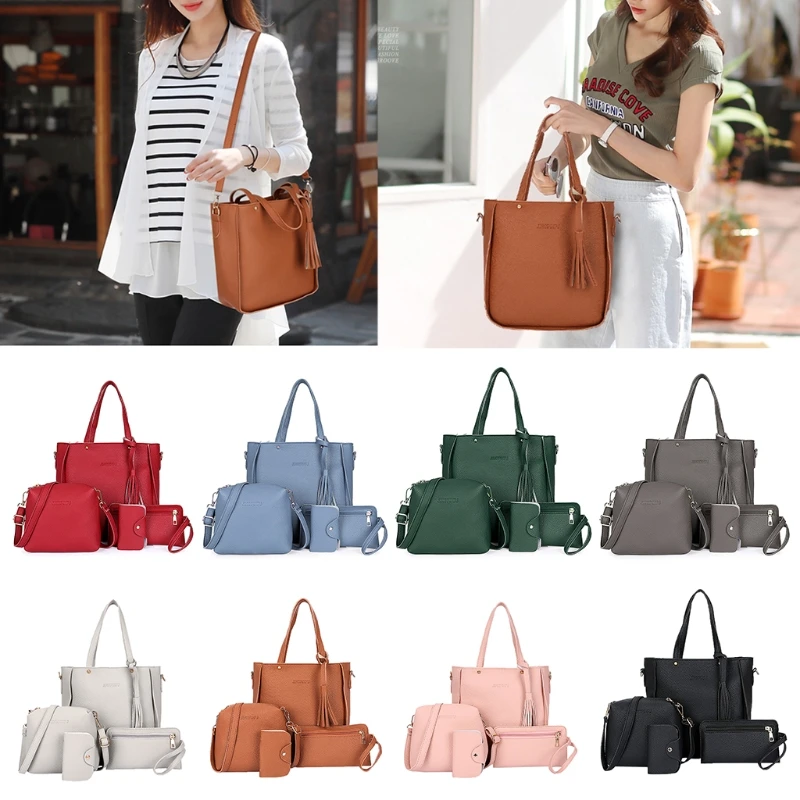 Женская модная сумка на плечо, сумка-тоут, сумка-мессенджер, сумка на плечо, 4 шт./1 комплект
