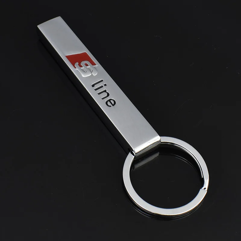 

Car Emblem Keychain Keyring Logo Fashion Titanium Double Symbol Sign Badge Logotipo Quality Metal Alloy Nice Gift(Sline)