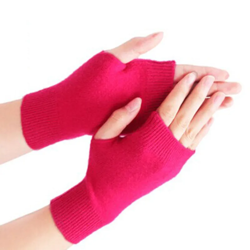 

Fashion Women's Cashmere Blend Gloves Winter Female Knitted Mittens Warm Chinese Style Design Solid Ladies Knitwear Wrist Gloves