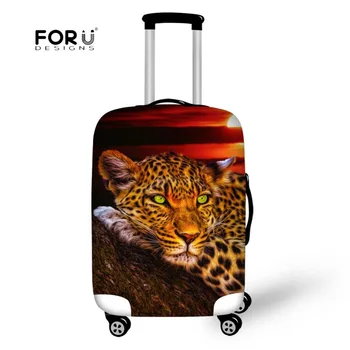 

FORUDESIGNS Lion Tiger Print Suitcase Protective Covers Travel Accessory Waterproof Luggage Cover Elasticity Trolley Case Cover