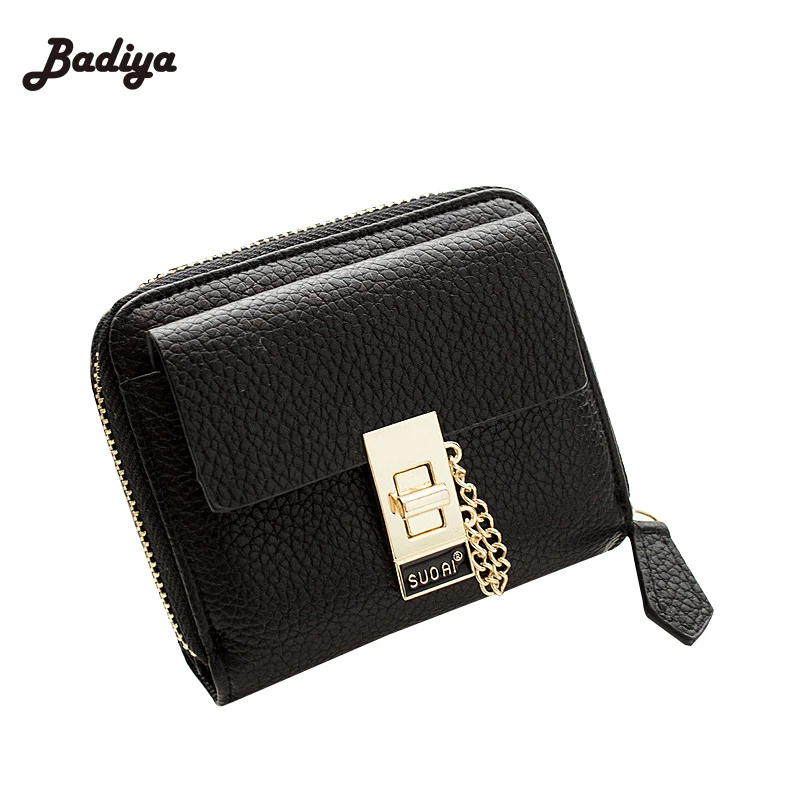 

Vintage Chains Women Wallet Bifold Small Wallets Fashion Female Small Luxury Purse With Lock