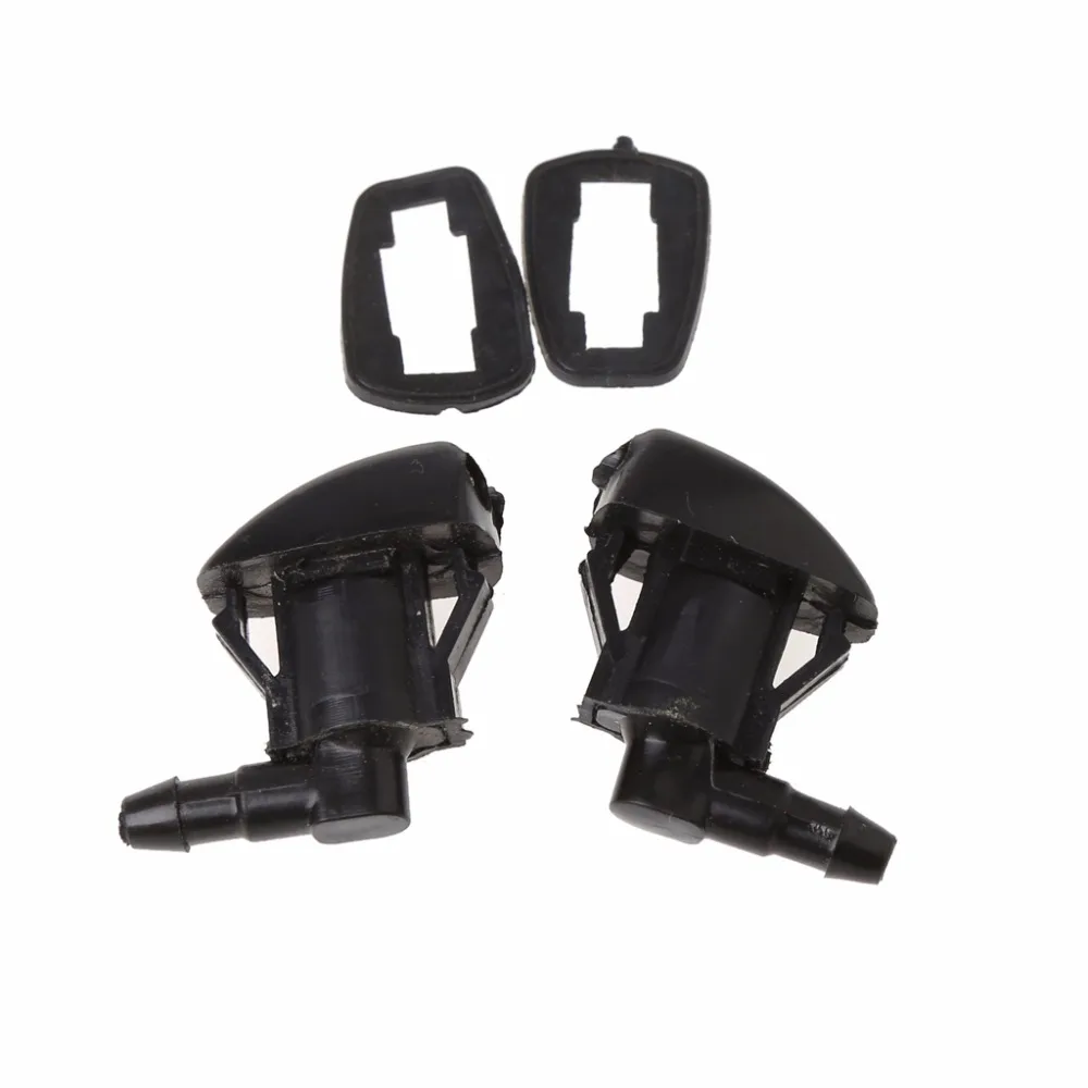 2Pcs Black Windshield Wiper Washer Jet Nozzle Spray For Toyota E120