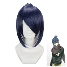 Futuro cidade no.6 nezumi curto rabo de cavalo anime cosplay perucas azul cinza mix + peruca boné