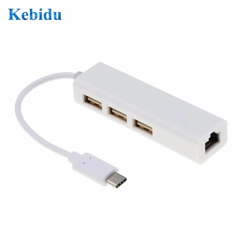 Адаптер Kebidu USB C Ethernet с Type 3 1 HUB порта сетевая карта RJ45 адаптер локальной сети для