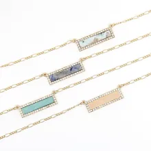 Мода кристалл украшения колье ожерелья новое поступление многоцветный искусственный камень длинный бар кулон нежное ожерелье женщин