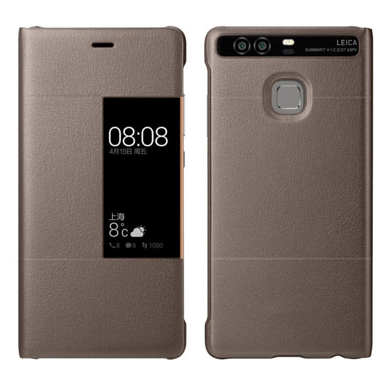 

Luxury View Window PU Leather Flip Case For Huawei P9 P9 Plus Cover Ultra Thin