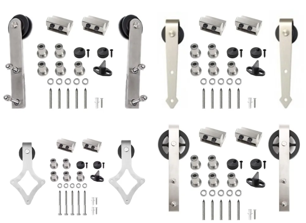 Stainless steel and carbon steel Rustic sliding door fittings kit without rail