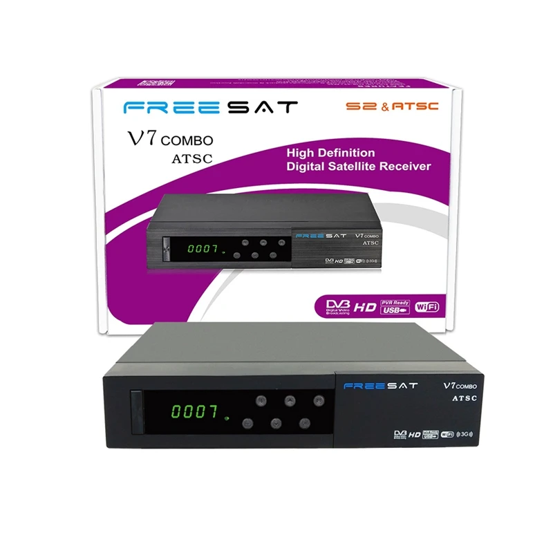 DVB-S2 ATSC спутниковый ресивер Freesat V7 Combo ATSC Северная Америка поддержка PowerVu Biss Youporn