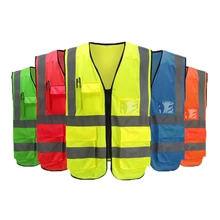 Высокое качество видимость светоотражающий жилет мотоцикл Велоспорт Спорт на открытом воздухе Светоотражающая одежда безопасности несколько карманов