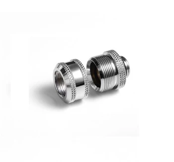 

2pcs/ lot siliver hand compression fittings nozzle G1/4 thread suit OD14mm Acrylic tubing water cooling computer parts