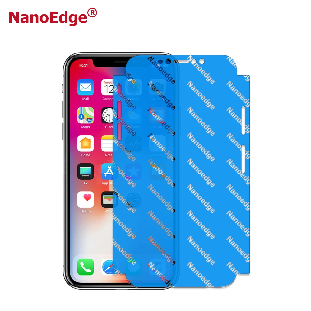 Nanoedge Anti UV свет продлен сторон Экран Full Cover для iPhone X пленка Clear Применение Слои ТПУ