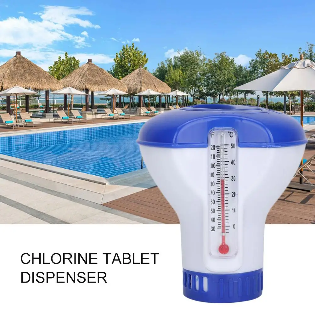 

5 Inch Swimming Pool Floating Chemical Chlorine Dispenser With Thermometer Disinfection Automatic Applicator Pump