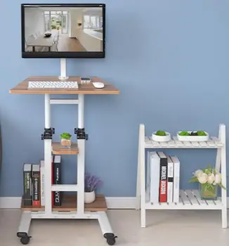 

Multifunctional household computer computer desk standing mobile lazy table can freely lift table.