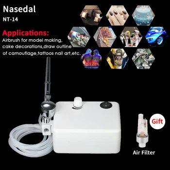 

Nasedal NT-14 Airbrush Compressor Pistola de Pintura Aerografo Dual Action Spray Gun Air Brush Paint Gun Airbrush Set Compressor