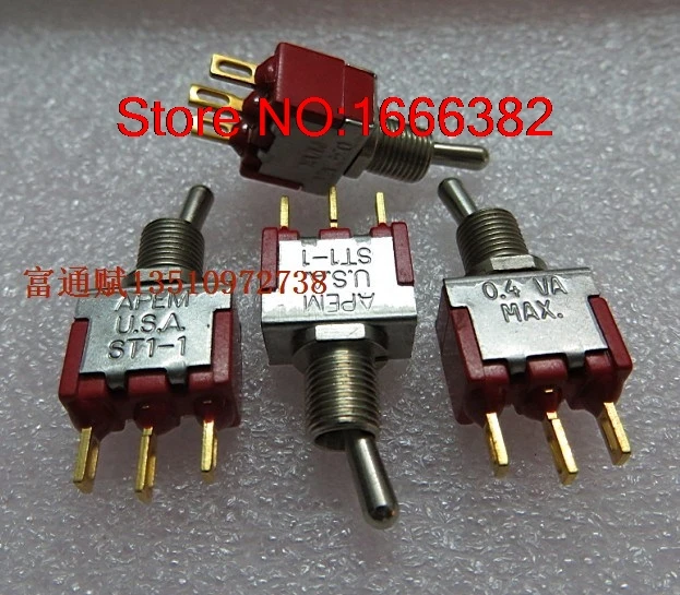 Long life ST1-1 button switch shaking his head 0.4VA / MAS gold plated 3 feet 2 files | Электроника