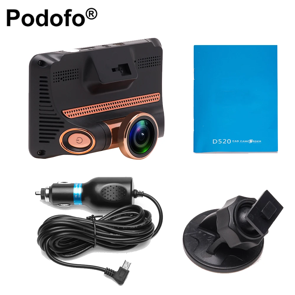 Podofo 4," сенсорный экран Dash Cam Автомобильный видеорегистратор Камера FHD 1080P регистратор Рыбий глаз объектив петля Recoridng g-сенсор Автомобильный видеорегистратор