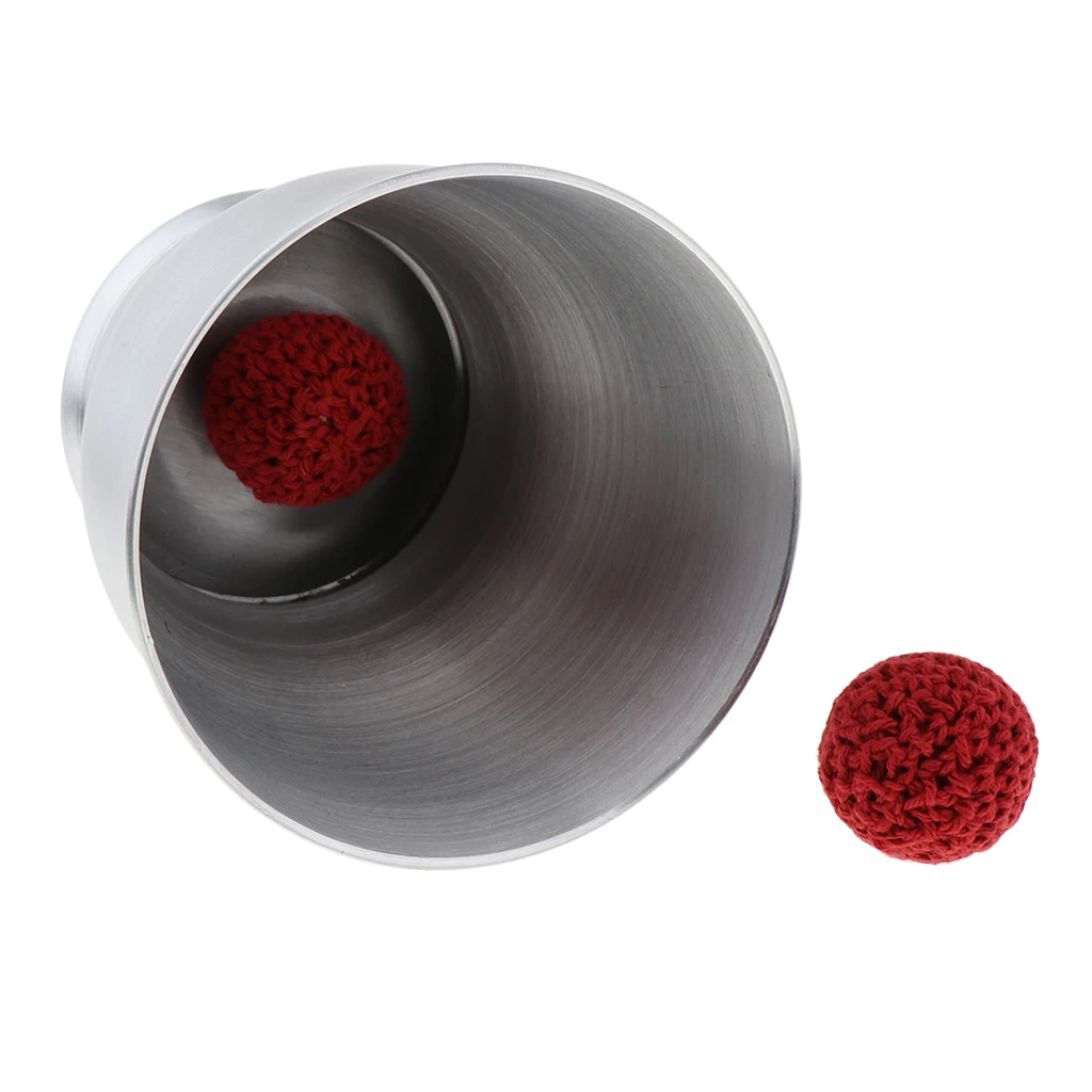 Funny Aluminum Alloy Chop Cup Wide Mouth Cup And Red Balls Close Up Magic Props Accessory