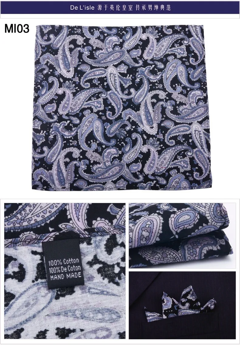100% хлопок ручной работы мода платок узором пейсли бандану Карманный платок с Подарочная коробка-обувь по заводским ценам