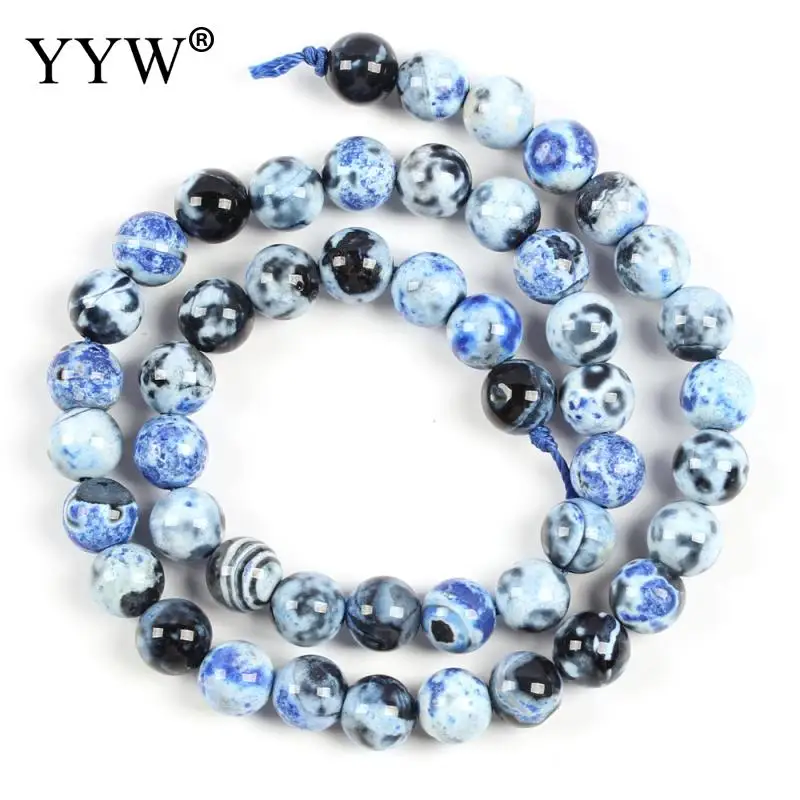 YYW 6/8/10mm Natural Stone Multicolor Agates Beads Round Loose Spacer For Jewelry Making DIY Bracelets Necklace 15''Strand |
