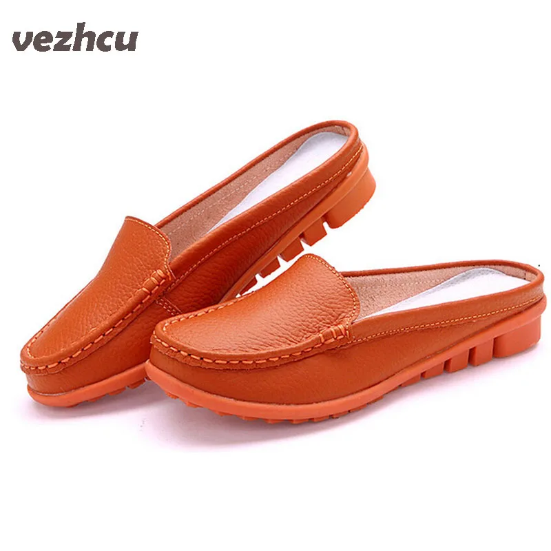 online VZEHCU Sapatos Mulher sandálias das mulheres tamancos de verão meia chinelos flip flops sandálias de Couro Genuíno Sapatos Mulher Grande Tamanho 35 41 3d18
