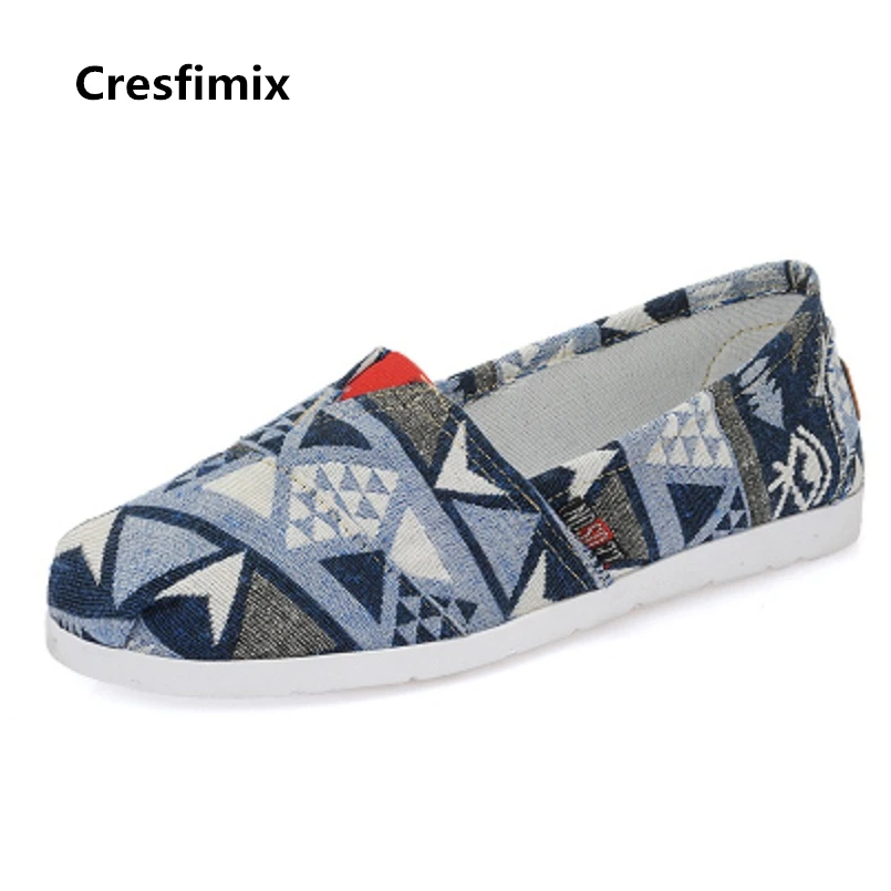 Женские парусиновые Лоферы Cresfimix летние повседневные Стильные лоферы в полоску