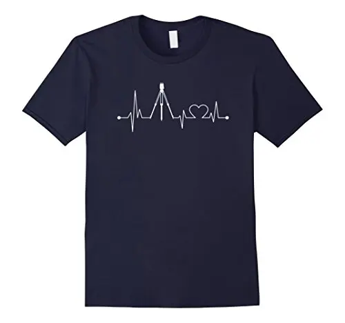 

SURVEYOR HEARTBEAT T-SHIRT Normal Summer Casual Man T Shirt Good Quality Top Tee Shirt Cotton Hight Quality Man