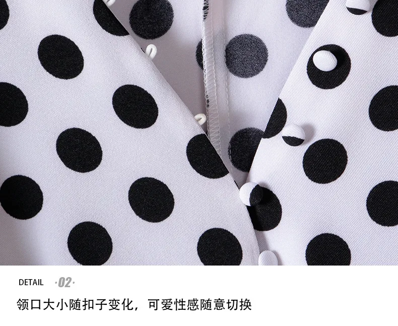 Женская шифоновая рубашка с принтом в горошек в стиле Харадзюку, с оборками, с длинным рукавом, Женские топы и блузки, рубашки, Женский Топ, blusas
