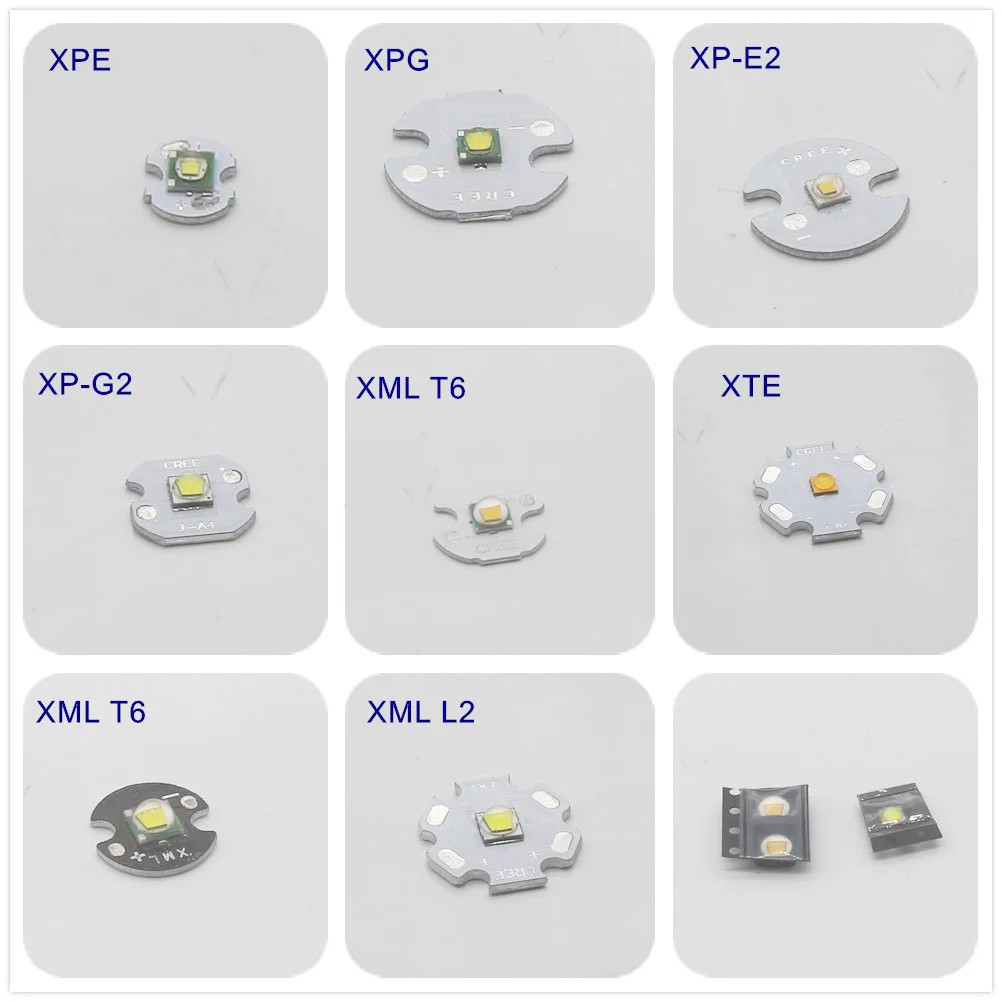 

1pcs CREE XPG2 XML2 XM-L T6 XBD XM-L2 / XP-E R3 / XR-E Q5 / XP-G2 R5 / XT-E R5 LED Flashlight light Bulb Chip With 20mm Base