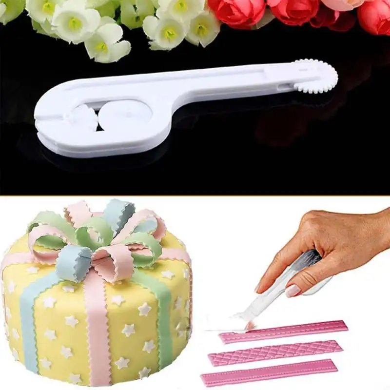 

Home DIY Bakeware Tool 3 Wheels Cake Sugar Craft Pastry Fondant Modelling Embosser Cutter Free Shipping