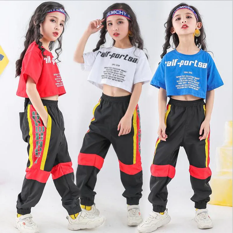 

Kid Casual T Shirt Top Sport wear Jogger Pants Hip Hop Clothing Outfits for Girls Boys Dance Costume Ballroom Dancing Streetwear