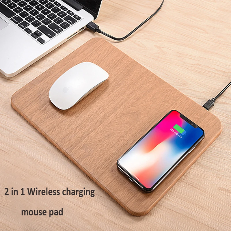 

BTDCT QI wireless charger mouse pad leather material for iPhone X 10 8/8 Plus Samsung Galaxy S8 Plus Note 8 S7 Edge charging