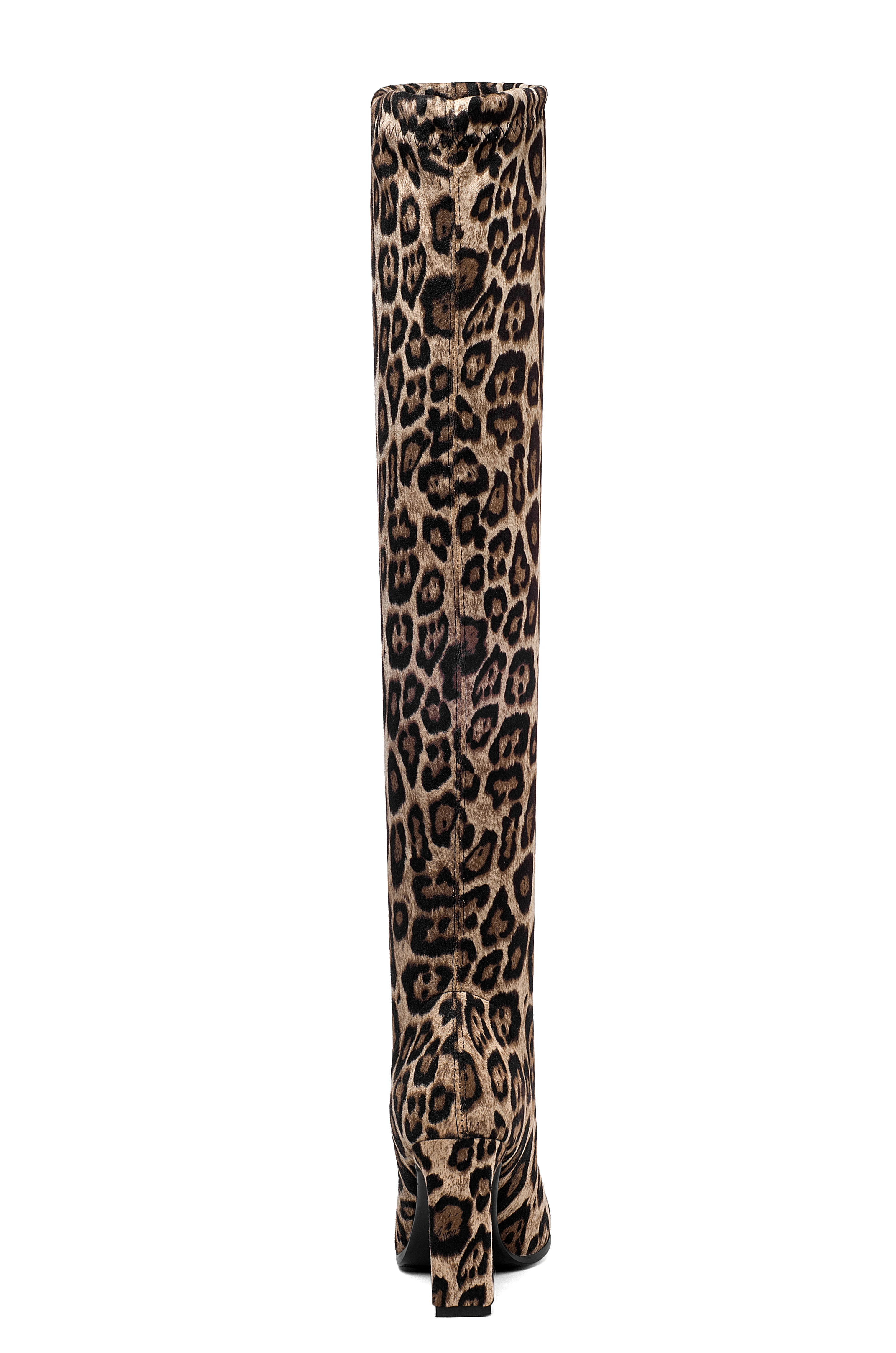 Пикантные женские ботфорты с леопардовым принтом; коллекция года; эластичные сапоги из искусственной замши; удобные высокие сапоги на блочном каблуке; Свадебные вечерние сапоги