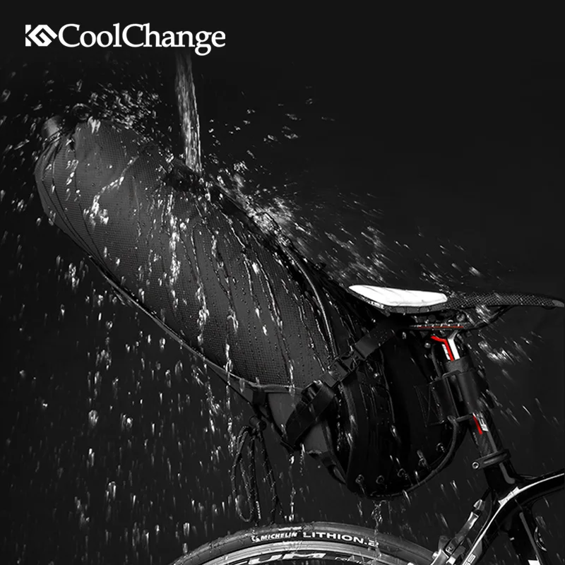 CoolChange Waterproof Bike Saddle Bag Large Capacity Foldable Tail Rear Bicycle Bag Cycling MTB Trunk Pannier Backpack 12L