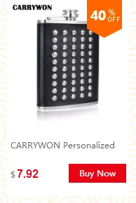 CARRYWON Роскошные Серебристые нержавеющая сталь 7 унций бедра фляжка набор, портативный винный кувшин Подарочная коробка карман высокое качество бутылка для напитков