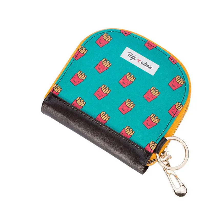 

New Women Lovely Style Lady Small Wallet Zipper Food Print Coin Change Purse Clutch Bag Stamped wallet Cartoon Handbag 2017