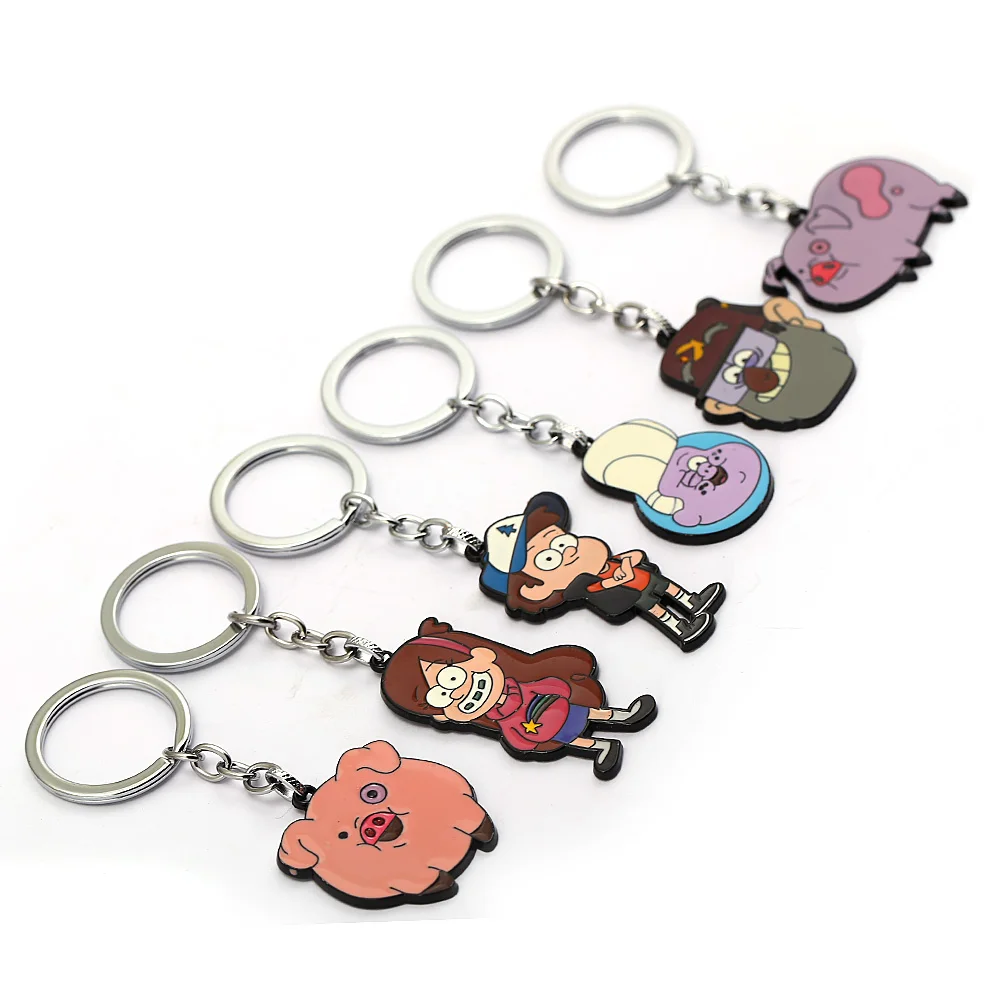 

Julies Cartoon Gravity Falls Keychain Dipper Mabel Waddle Bill Cipher Metal Keyring Holder Men Figures Chaveiro Anime JJ13013