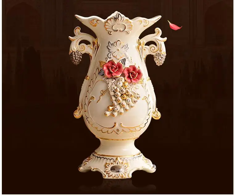 

Ceramic dry flower big lucky bamboo vase creative furnishing articles in the living room