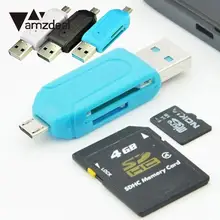 AMZDEAL универсальный все в 1 USB кард-ридер мульти в 1 кард-ридер Мобильный телефон Смартфон USB2.0 OTG TF/SD карты 2 слота