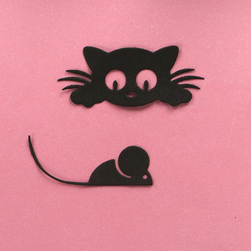 

DUOFEN METAL CUTTING DIES Cat and mouse stencil for DIY papercraft projects Scrapbook Paper Album greeting cards paper work deco
