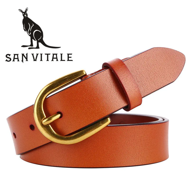 

Women'S Belt Belts Genuine Leather Gift Waistband Gold Summer Silver Woman Black Stretch Buckles For Dress Luxury Brand Ratchet
